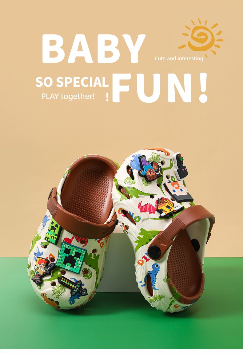 Minecraft Children's Clogs Boys' Slippers Non-Slip Boys' New Summer Baby Beach Shoes Sandals for Bathing — 2