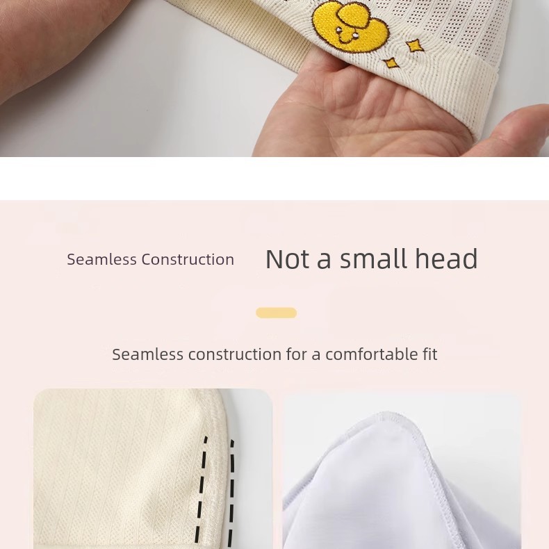 0-6 Months Baby Hat, Summer Thin Style, Single-Layer, Class A, Seamless, Lightweight, Breathable, Newborn Baby Fontanelle Protection Cap — 11