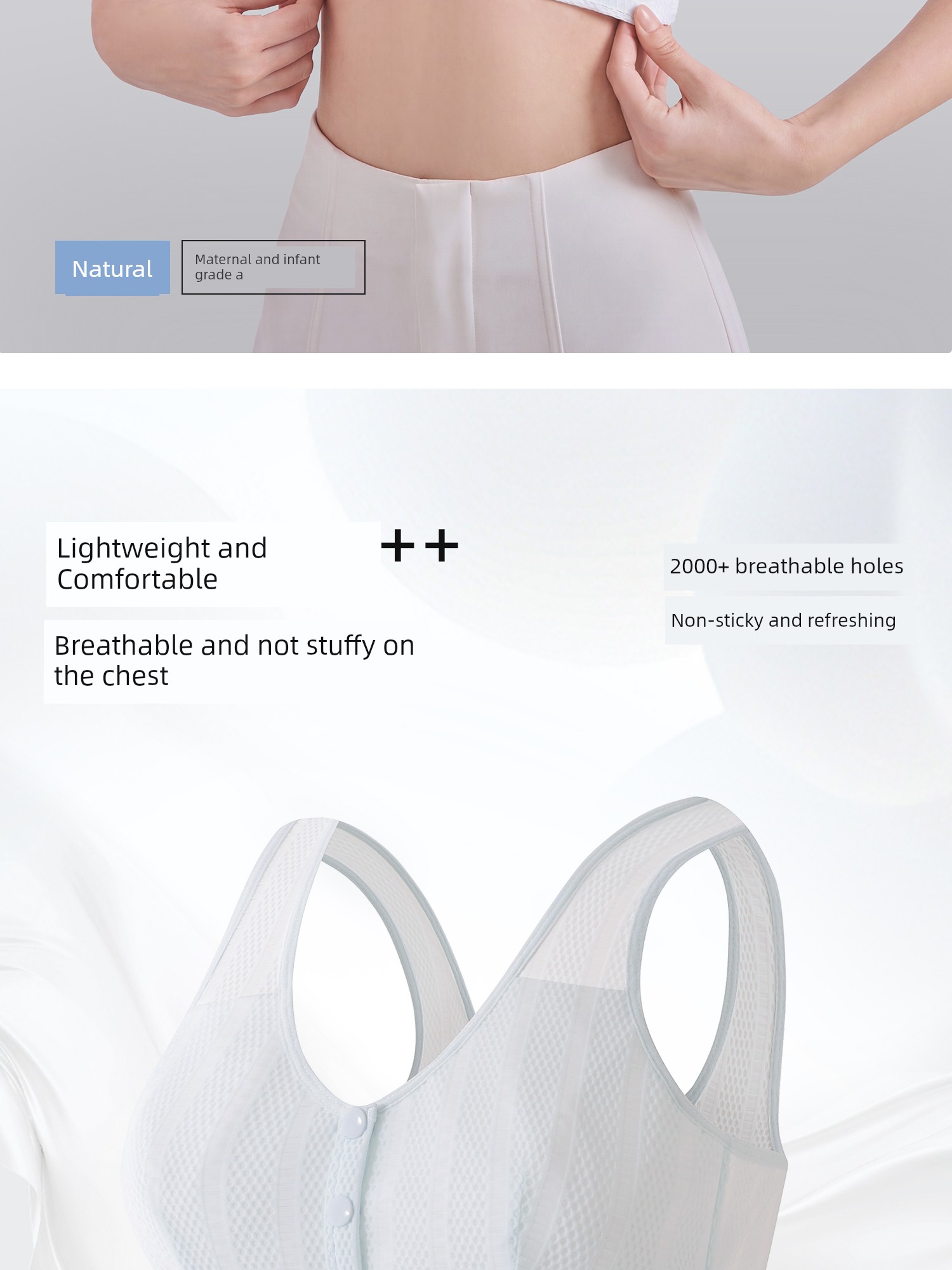 Front-Buttoned Nursing Bra for Postpartum Breastfeeding and Sleeping, Special Vest-Style Maternity Bra for Pregnancy, Ultra-Thin Summer Model — 2
