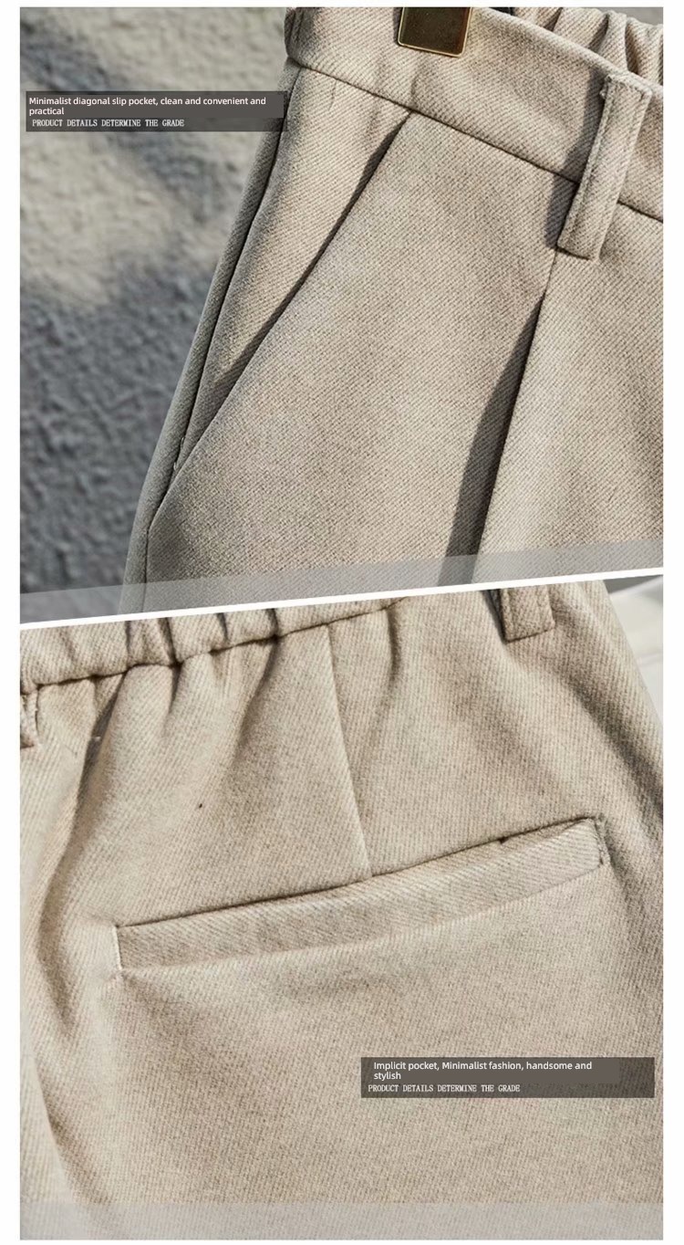 handsome Autumn and winter Nine points Thick and solid keep warm Self-cultivation Western-style trousers