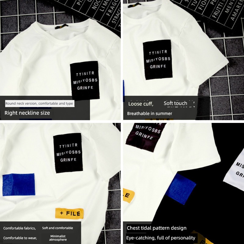 Hip hop solar system Retro man Big size Short sleeve T-shirt