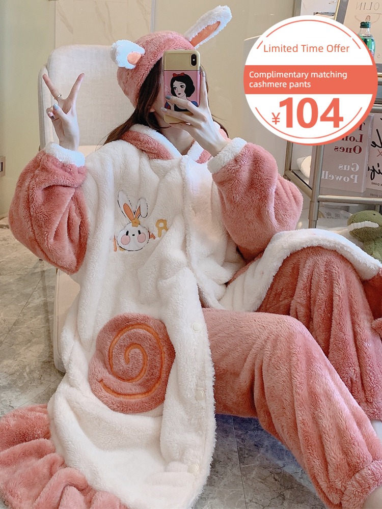 female Coral velvet Rabbit ears Fat mm have more cash than can be accounted for winter robe