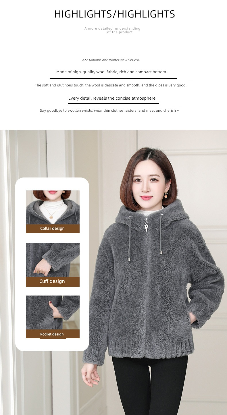 Sheep shearing overcoat female 2022 Autumn and winter new pattern Haining Lamb hair one grain coat leather and fur loose coat have cash less than that is registered in the accounts