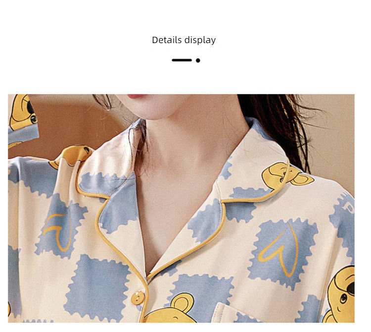 Spring and Autumn pure cotton Han Fan Cartoon female lovers pajamas