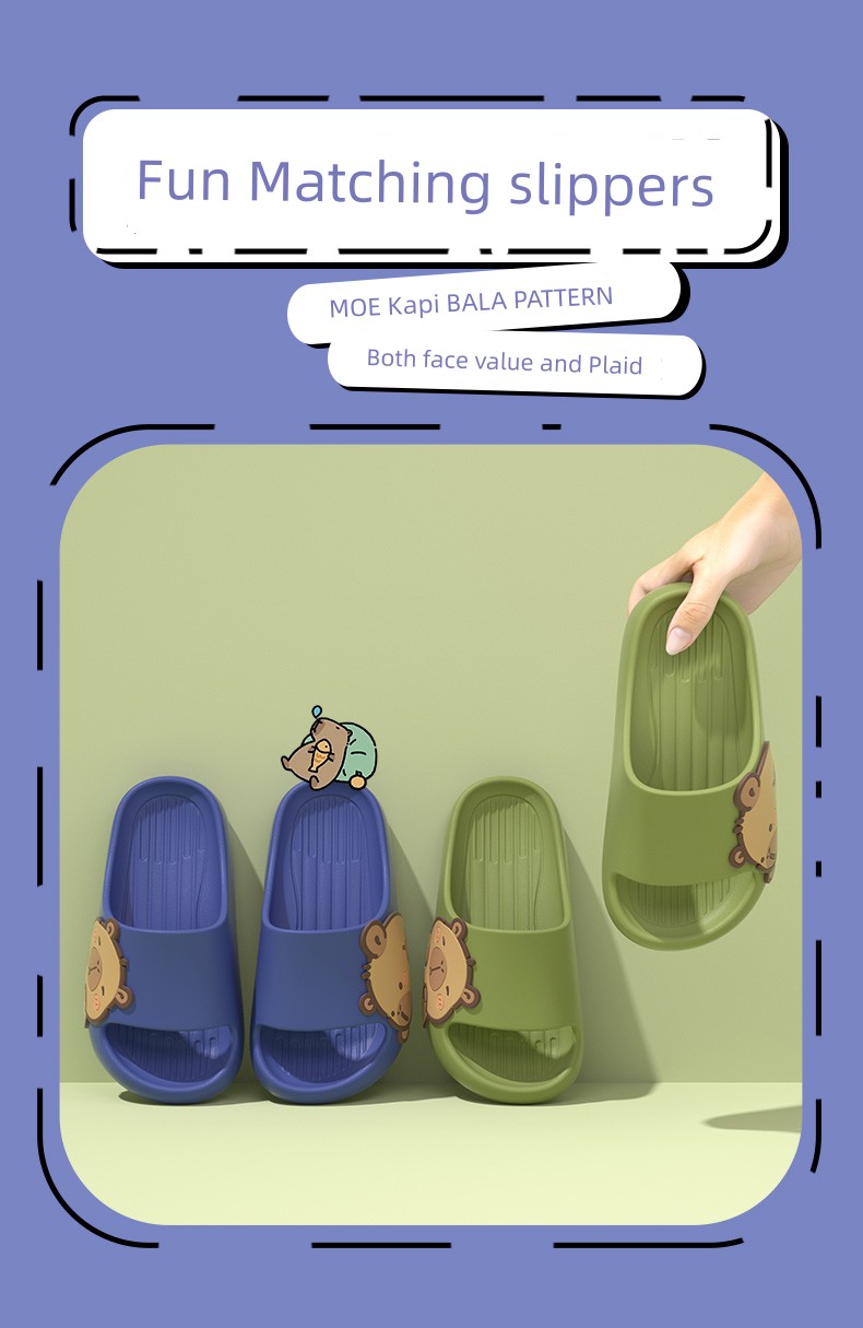 Cartoon Matching Summer Indoor Slip-on Kids Slippers — 5