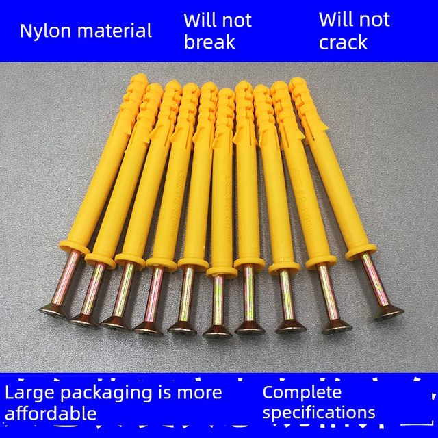 Small yellow fish plastic expansion tube expansion screw bolt expansion plug rubber plug with self-tapping 6/8/10/12mm