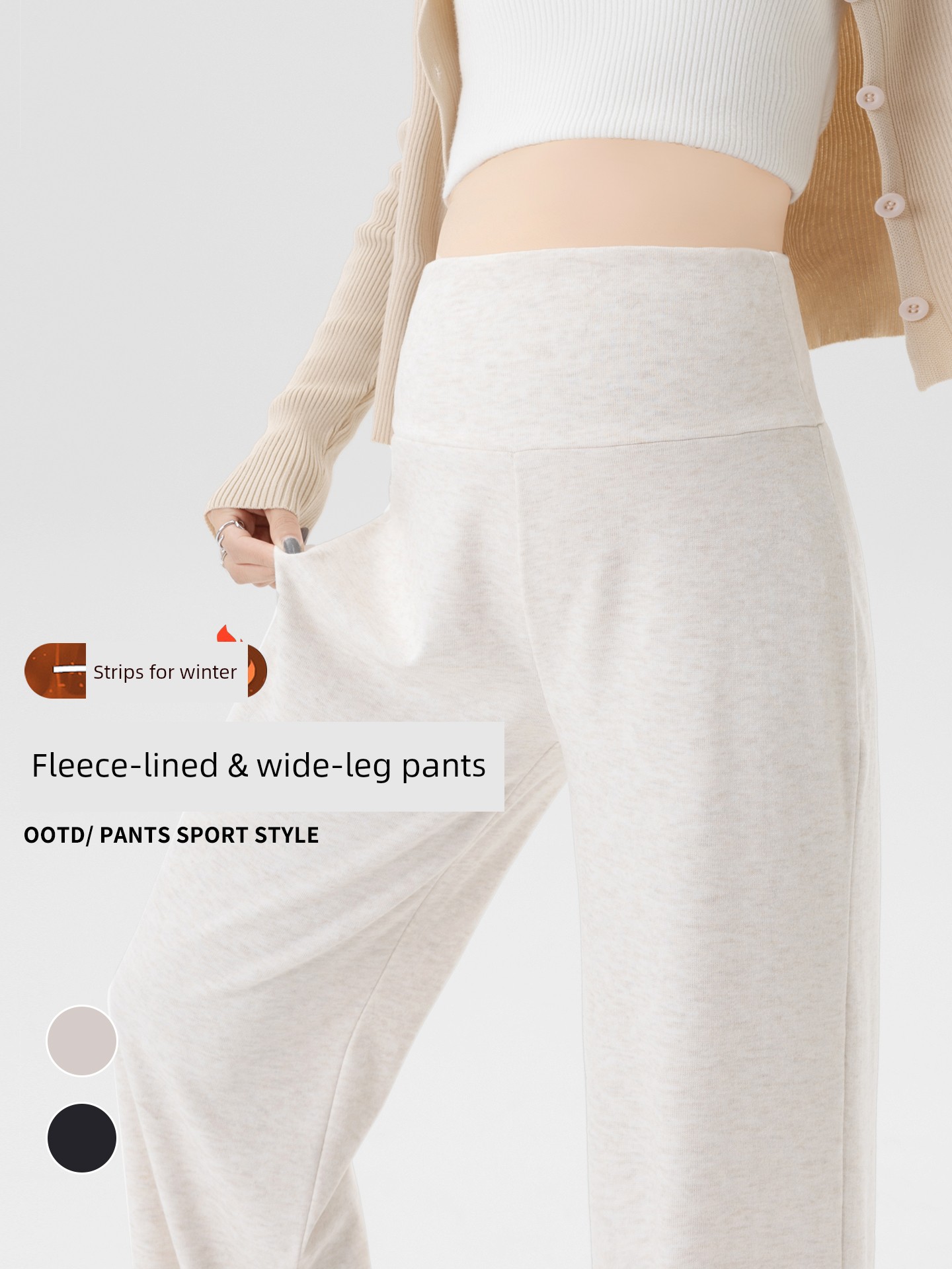 Maternity Pants for Spring, Autumn, and Winter, Straight Wide-Leg Pants, Loose and Casual, Do Not Squeeze the Belly, Fall Pants That Do Not Slip down — 3