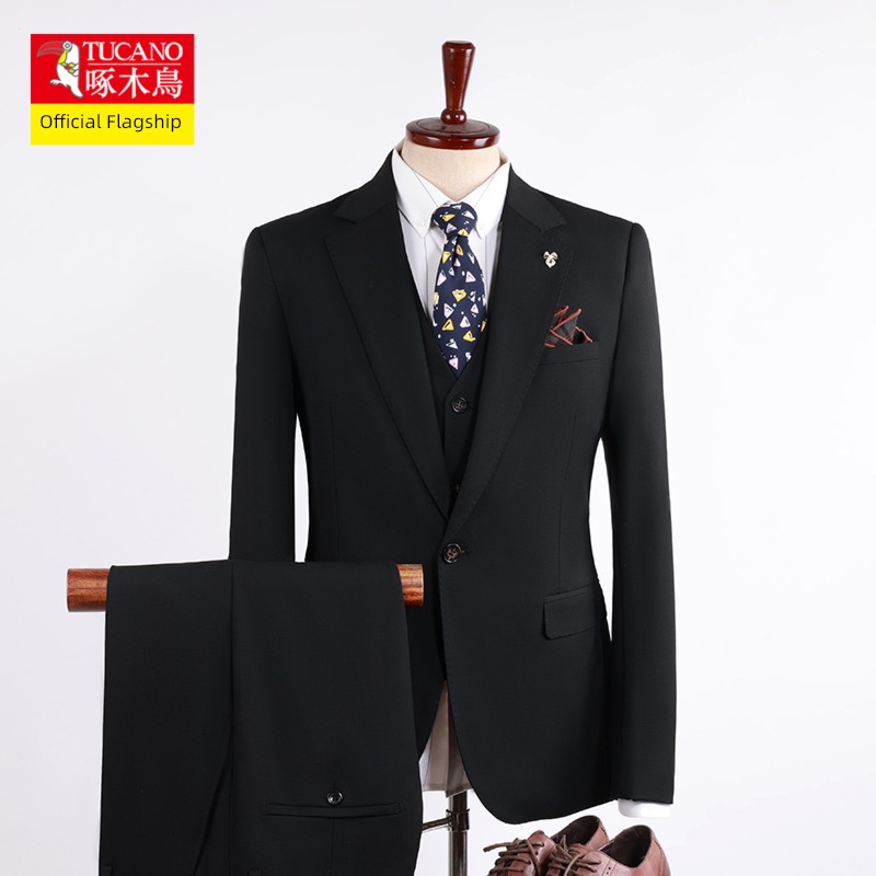 Woodpecker Self-cultivation business affairs groomsman marry man 's suit suit