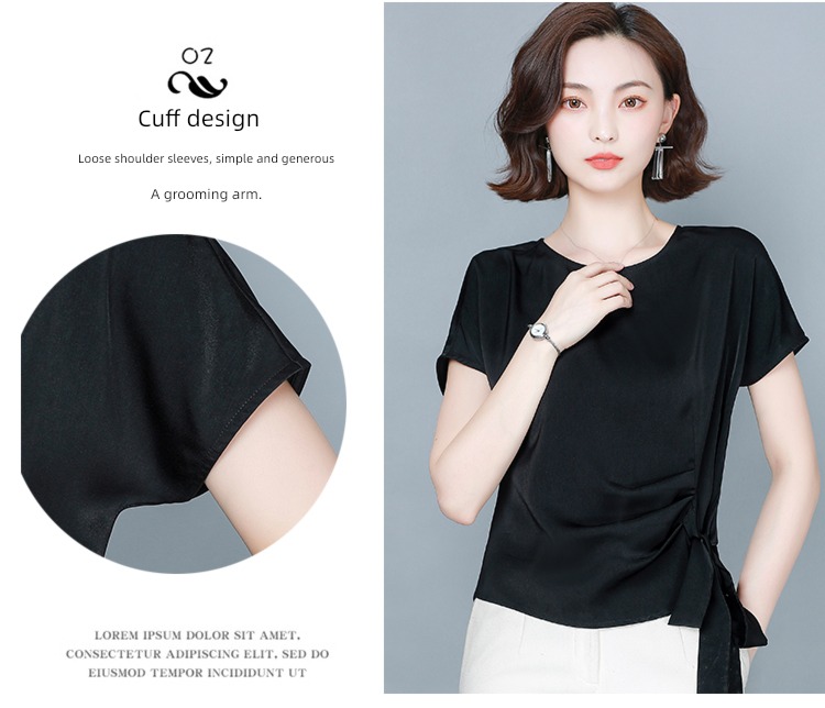 Short sleeve T-shirt easy match Wide leg pants jacket Chiffon shirt