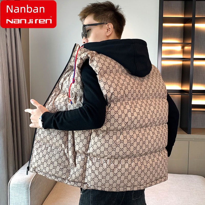 NGGGN raise the hat Autumn and winter high-end Down cotton Vest