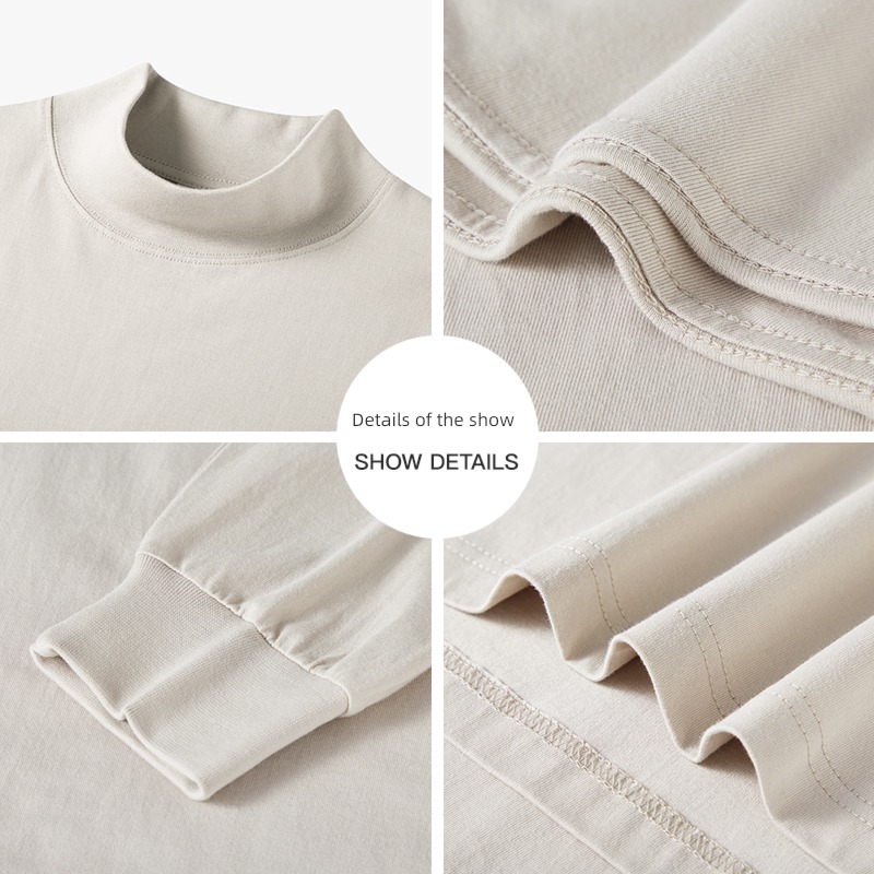 white Half high collar Undershirt female Autumn and winter Inner lap jacket Pounds pure cotton Long sleeve T-shirt just shoulder Sweater Pullover