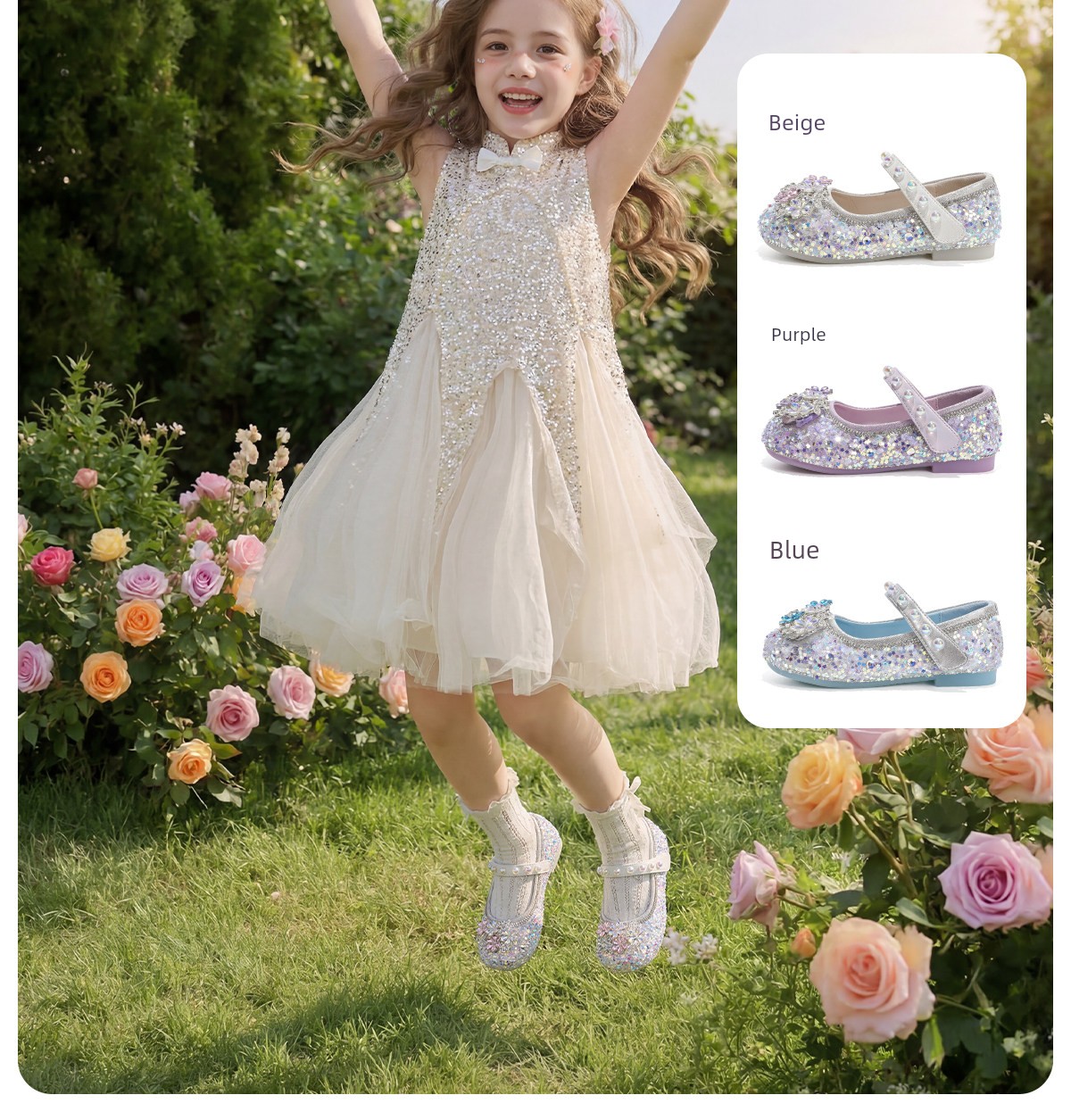 Girls' Crystal Princess Shoes 2026 New Leather Shoes Kidsren's Crystal Shoes Soft Sole Baby Girl Shoes Shiny Summer and Autumn — 5