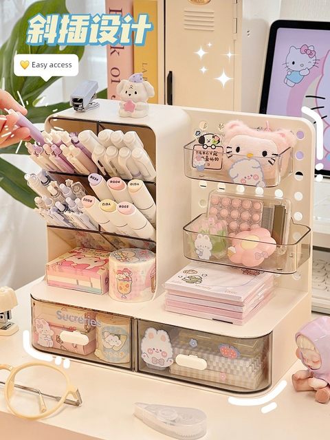 Desktop hole board storage box desk stationery organizing artifact storage rack pen holder office study table storage rack