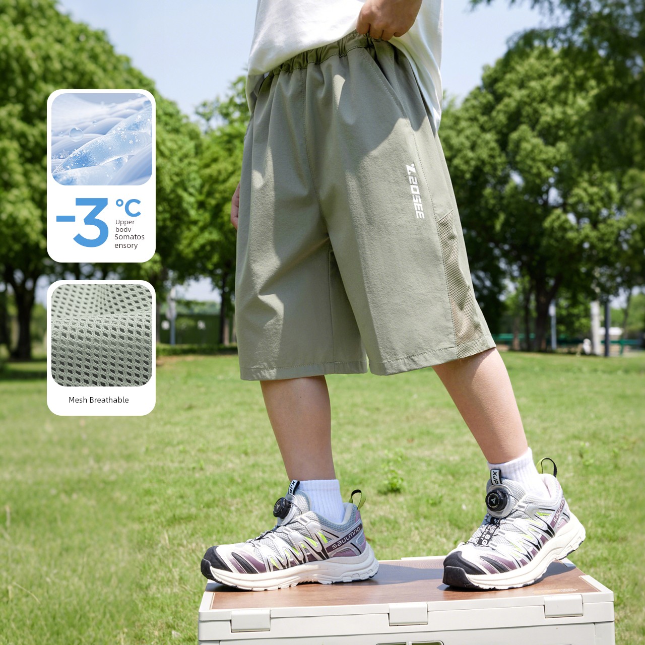 Zuoxi Children's Clothing Boys' Shorts Summer Thin Cool Breathable Pants 2026 New Children's Summer Five-Point Pants Trendy — 6