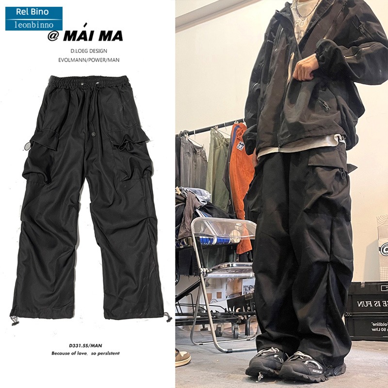 tide fold hiphop function Mopping Ruffian handsome Overalls