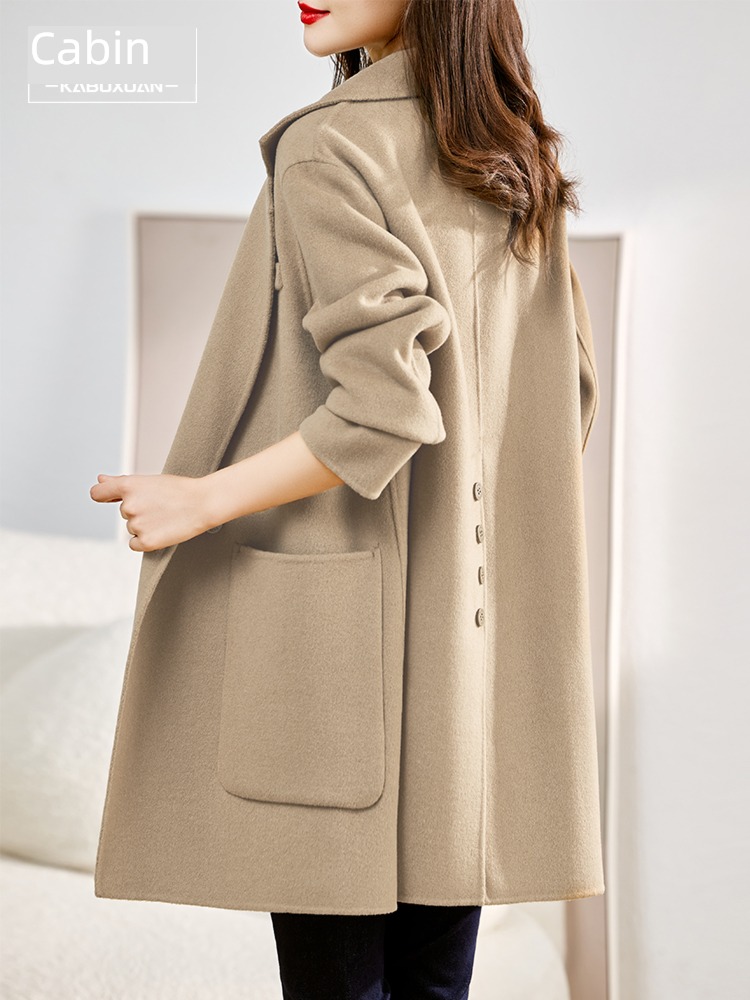 Medium and long term Double sided little chap Autumn and winter Cashmere overcoat