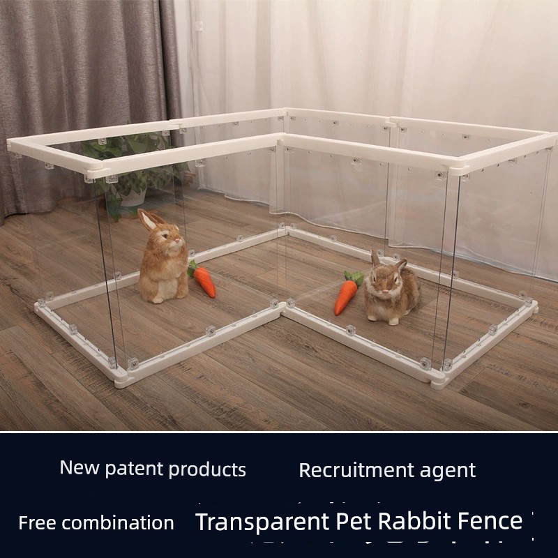 寵物兔子圍欄室內放風專用室外活動透明新型兔籠別墅家用可移動 (2.5折)