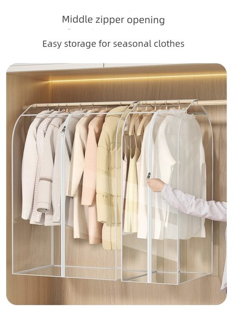 Clothes dustproof cover hanging household coat down jacket suits dustproof clothes wardrobe clothes wardrobe clothes storage cover