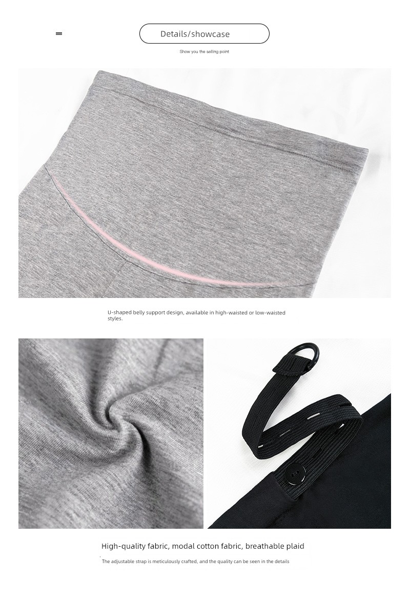 Maternity Pants for Summer, Modal Thin Style, Large Size, Non-Tightening, Belly-Supporting Long Pants, Suitable for Wearing Outside, Maternity Leggings — 8