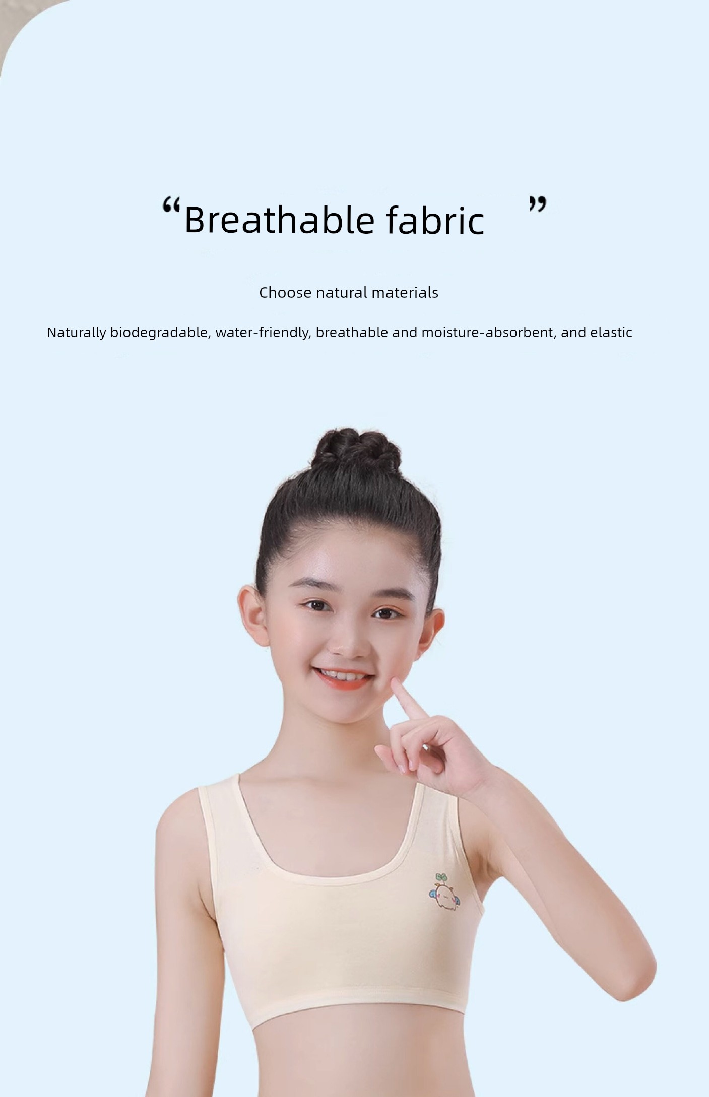 Pure Cotton Girls' Underwear for the First Stage of Development, Suitable for Elementary School Students Aged 7-12, Cotton Vest for Older Children and — 10