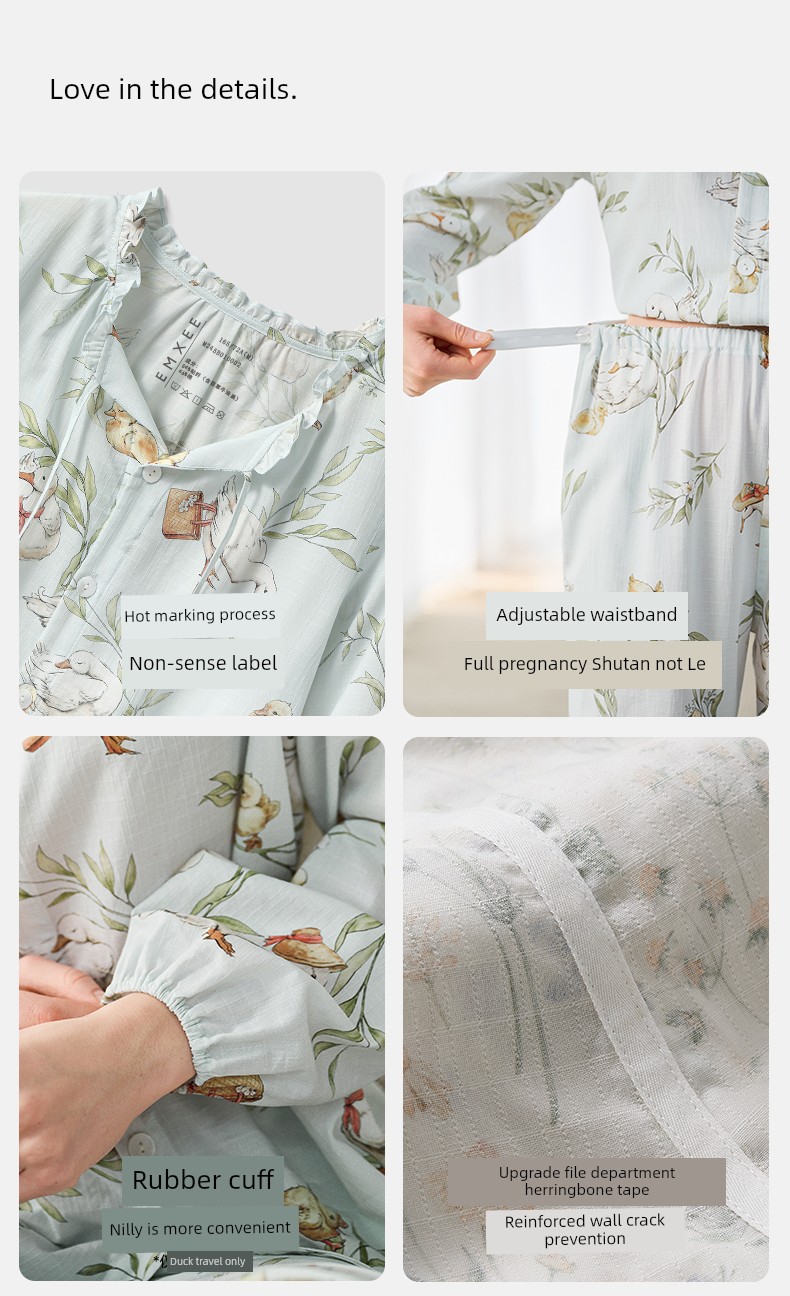 Qixi Spring Autumn Maternity Pajama Suit Confinement Clothing — 28