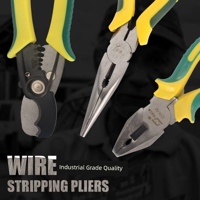 Vise 8-inch wire pliers 6-inch pointed nose pliers oblique nose pliers electrician wire stripper hardware tool wire cleat flat mouth pliers