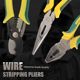 Vise 8-inch wire pliers 6-inch pointed nose pliers oblique nose pliers electrician wire stripper hardware tool wire cleat flat mouth pliers