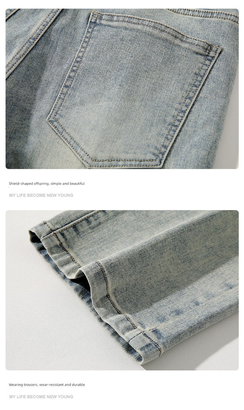 American style High street vibe wind Mopping Plush Jeans