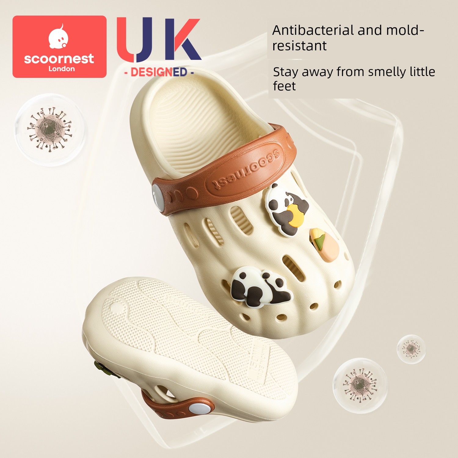 Kechao Children's Clogs for Boys and Girls, Summer Closed-Toe Sandals for Babies, Non-Slip Indoor Bath Slippers for Infants and Toddlers