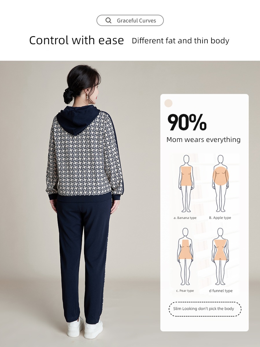 mom suit Middle aged and elderly spring and autumn leisure time motion Sweater