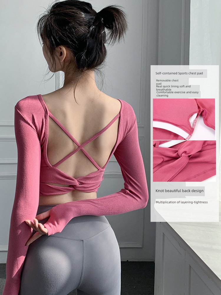 female leisure time motion Long sleeve Beautiful back pilates Fitness wear