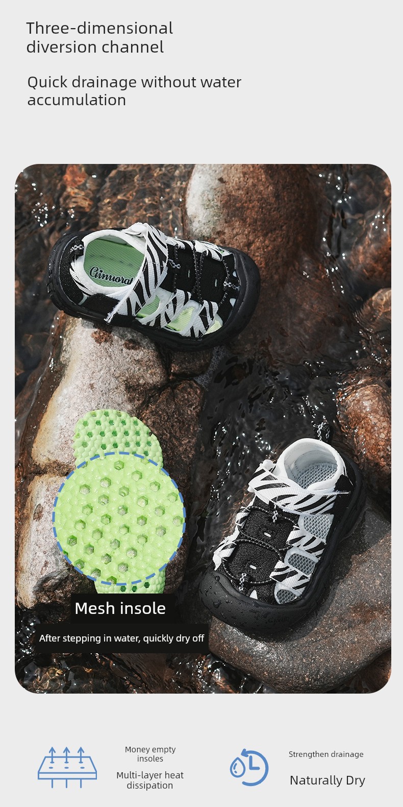 Summer Minority Simple Soft Bottom Closed Toe Zebra Toddler Shoes — 7