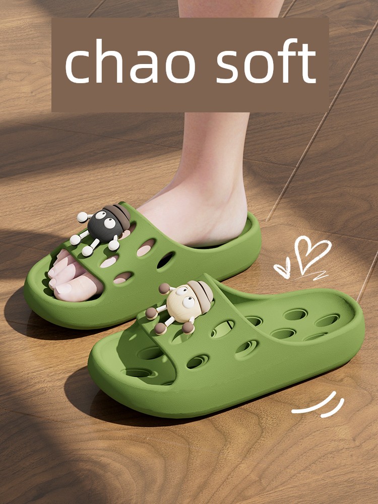 Kids Bath Bathroom Slippers for Boys and Girls Summer Non-Slip Cut Out Leaking Feet Indoor Home Soft Bottom Sandals