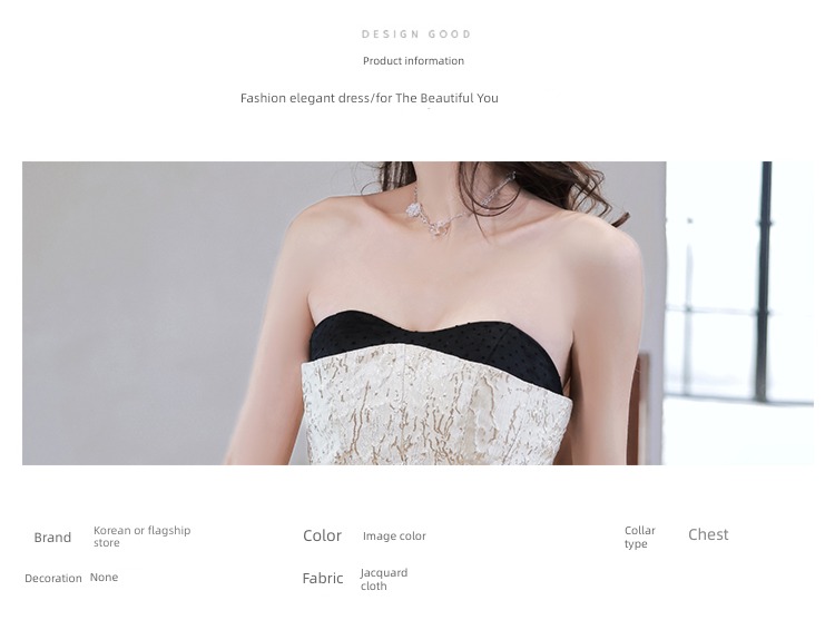 Dress skirt high-end A lady of temperament vocal music Art examination undergarment covering the chest and abdomen
