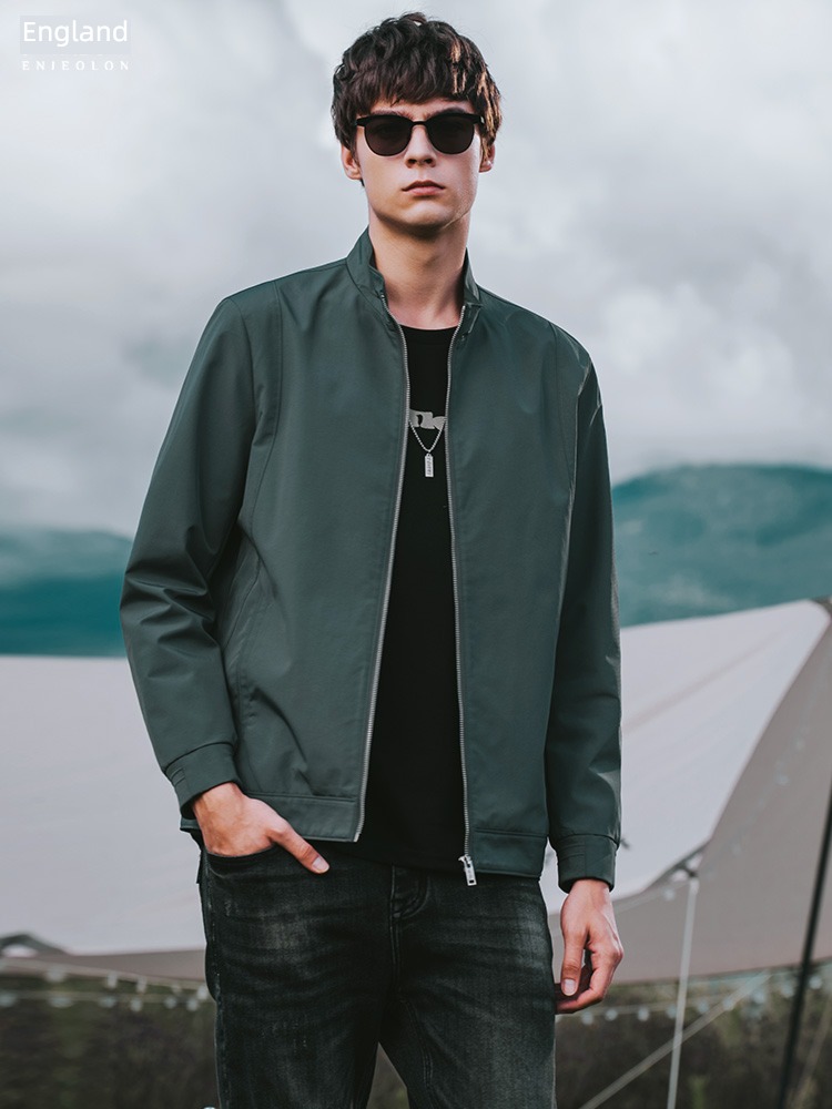 Ying julun spring and autumn Europe and America Simplicity Windbreak stand collar Jacket