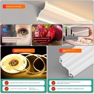Surface-Mounted Aluminum Alloy Corner Light Strip for Wall Corners in the Living Room, Dual-Sided Lighting, Imitation Pl