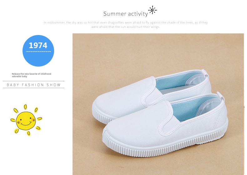 Children's White Shoes White Cloth Shoes Student Shoes Kindergarten Boys Girl Indoor White Shoes Canvas Shoes Performance Shoes — 11