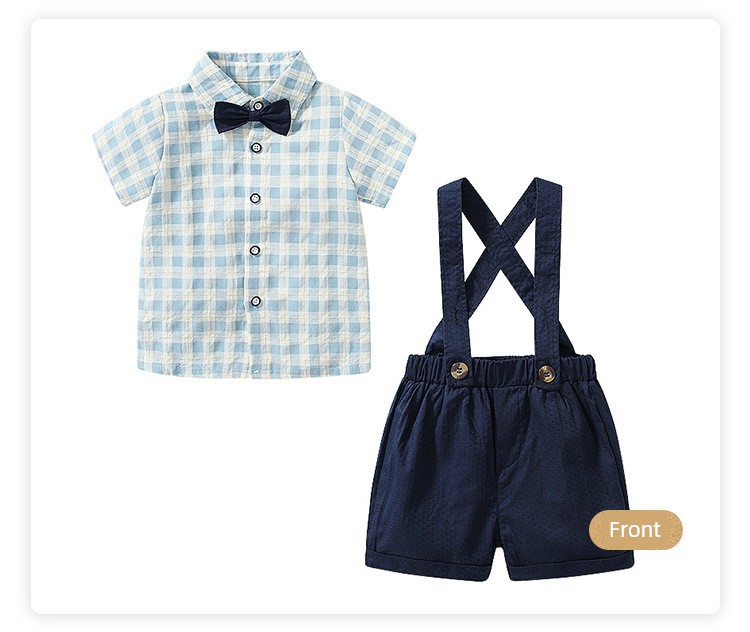 Children's Clothing Summer One-Year-Old Short Sleeve Suspenders Western Style Shirt — 19