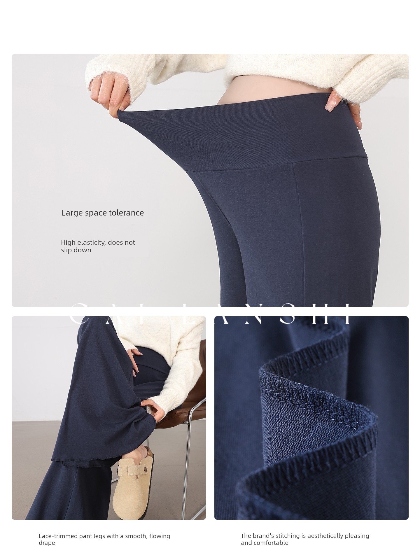 Maternity Pants for Outdoor Wear 2026 New Spring and Autumn Flared Pants with Belly Support Yoga Pants Plus Size Slightly Flared Long Pants for Autumn — 5