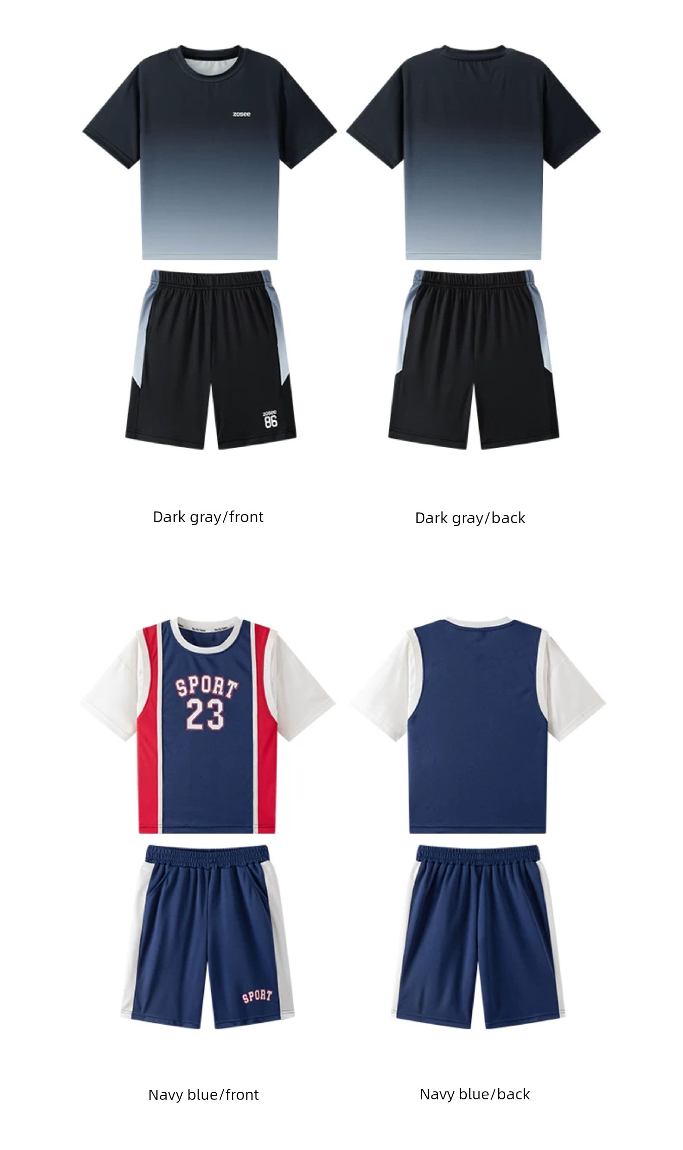 Zuoxi Kidsren's Clothing Boys' Suit Summer Quick-Drying Sports Short-Sleeved 2026 New Kidsren's Basketball Uniform Two-Piece Summer Suit — 26