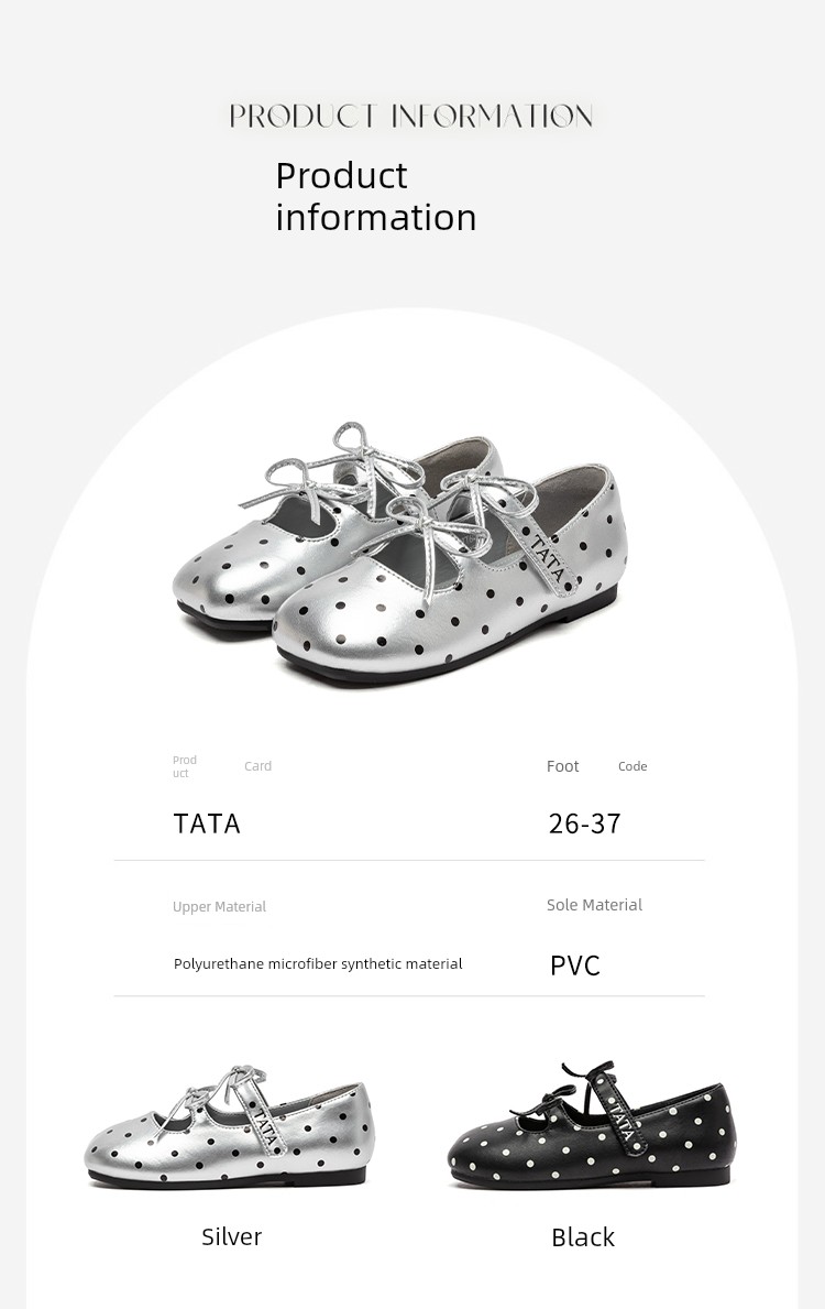 Tata Children's Shoes Girls' Polka Dot Mary Jane Shoes Autumn New Little Girl Princess Shoes Kidsren's Fashion Shoes — 11