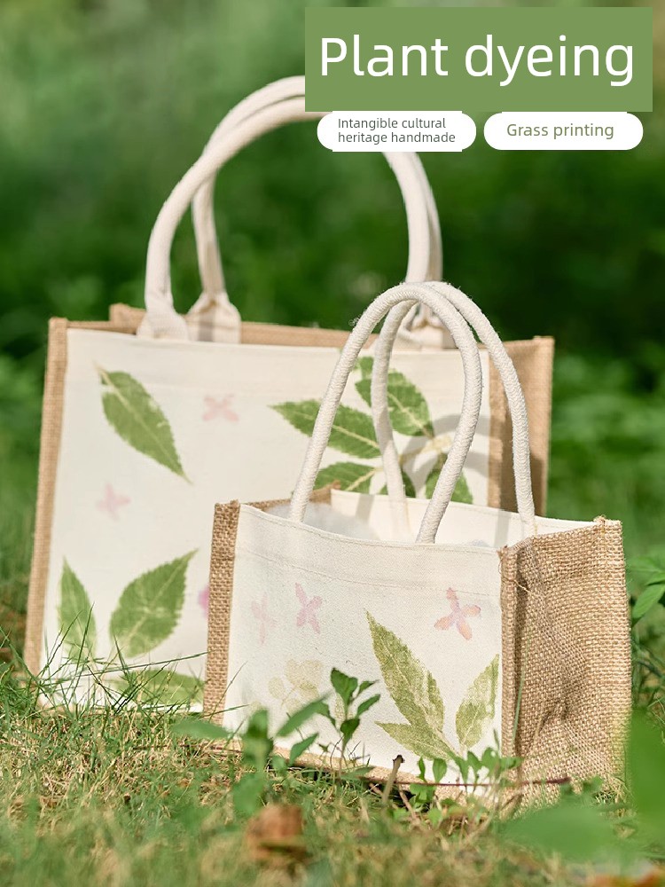 Plant Dyeing and Dyeing Tools Suit Handmade DIY Material Package Circular Fan Canvas Bag Printing and Dyeing Tie Dyeing and Rubbing