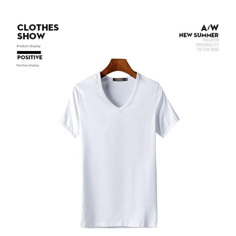 modal  V-neck man leisure time Undershirt Short sleeve T-shirt