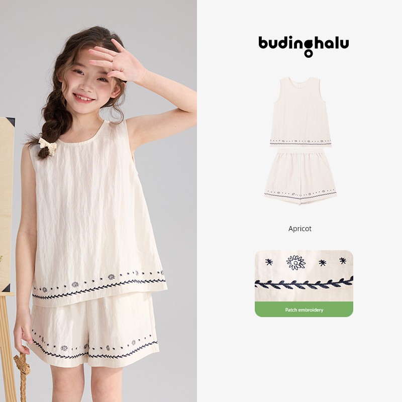 Pudding Haru Summer Children's Clothing Girls' Breathable Top 2026 New Summer Style Children's Fashionable Simple Sweet Outfit — 6