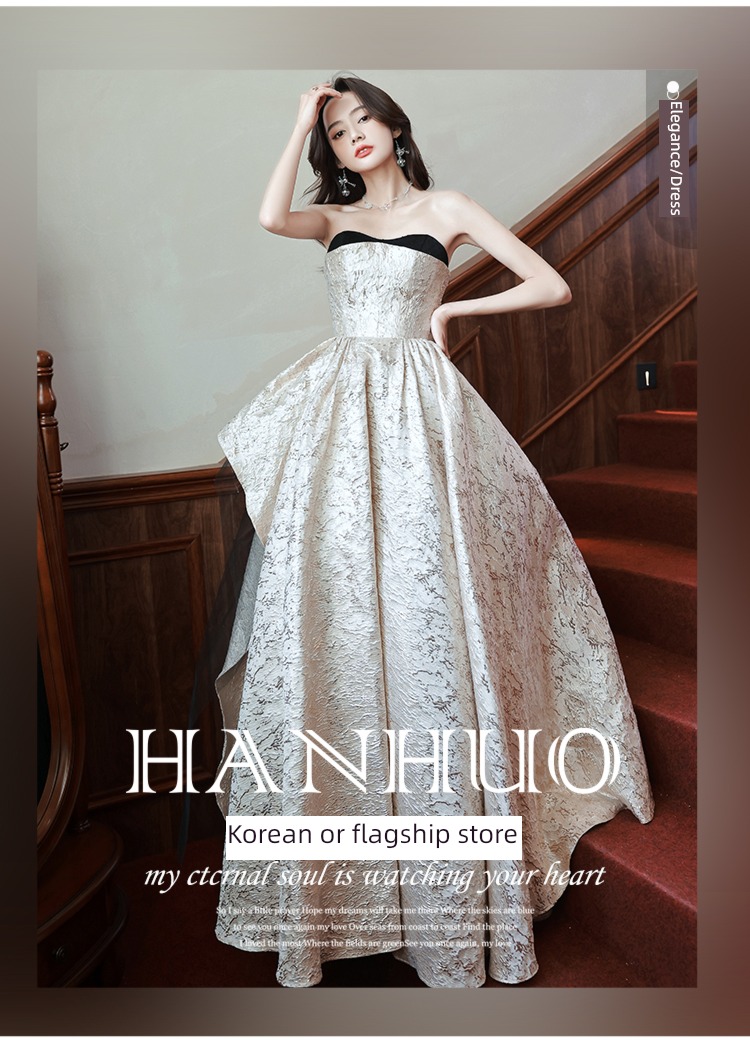 Dress skirt high-end A lady of temperament vocal music Art examination undergarment covering the chest and abdomen