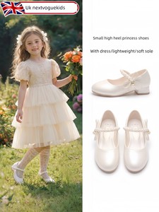 公主鞋女童小高跟配礼服2026新款软底夏季白色软鞋子小女童夏皮鞋