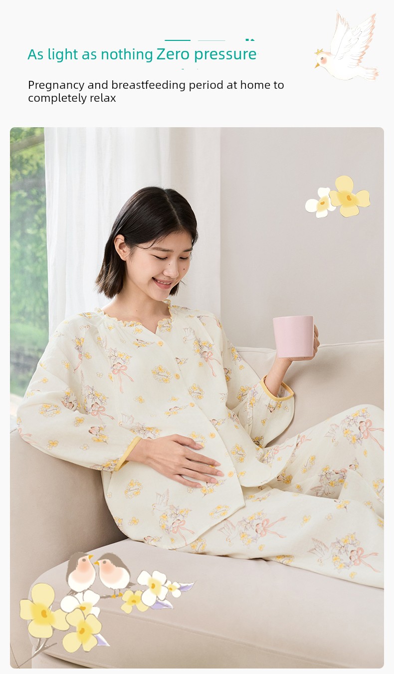 [New Product] Cotton Era Maternity Gauze Home Clothes Pure Cotton Comfortable Nursing and Postpartum Pajamas for Women — 3