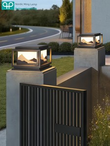 Solar Column Head Lights, Outdoor Waterproof Yard Villa Door Pillar Lights, Courtyard Lights, Outdoor Fence Lights, Ligh