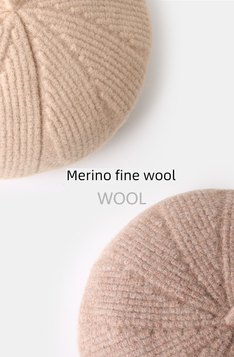 Wool knitting Autumn and winter female solar system customized beret