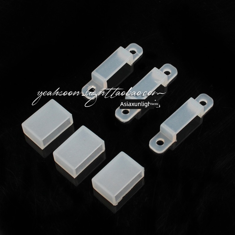 12V Light Strip Buckle Accessories Plug Non-Hole End Insert 24V Light Bar Clip 5050 Light Strip Plug Silicone 10mm